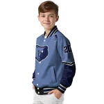 customized memphis grizzlies chevron style blue varsity jacket best selling