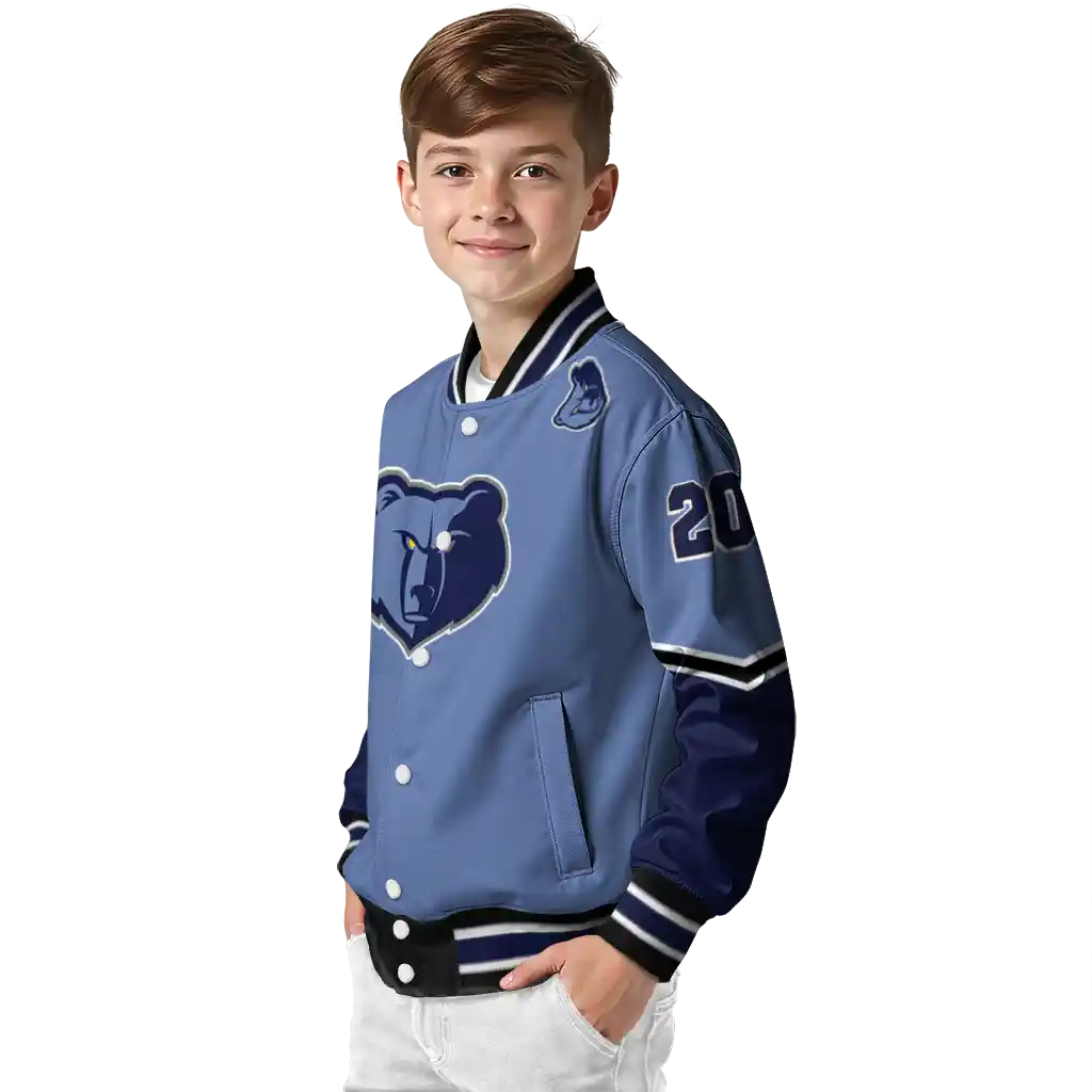 customized memphis grizzlies chevron style blue varsity jacket trendy customized memphis grizzlies chevron style blue varsity jacket trendy