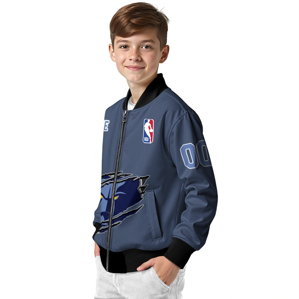 customized memphis grizzlies claw slash blue bomber jacket trendy customized memphis grizzlies claw slash blue bomber jacket trendy