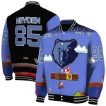 customized memphis grizzlies mario blocks blue black varsity jacket best selling