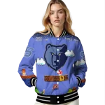 customized memphis grizzlies mario blocks blue black varsity jacket best selling