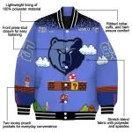 customized memphis grizzlies mario blocks blue black varsity jacket best selling