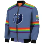 customized memphis grizzlies rainbow jersey number blue bomber jacket best selling