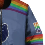 customized memphis grizzlies rainbow jersey number blue bomber jacket best selling