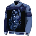 customized memphis grizzlies reaper hands blue black varsity jacket best selling