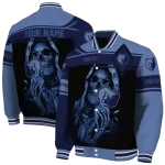 customized memphis grizzlies reaper hands blue black varsity jacket best selling