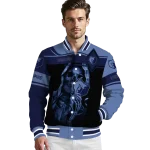 customized memphis grizzlies reaper hands blue black varsity jacket best selling