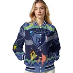 customized memphis grizzlies spongebob playtime blue varsity jacket best selling