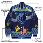customized memphis grizzlies spongebob playtime blue varsity jacket best selling