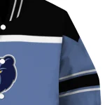 customized memphis grizzlies stripe statement blue black varsity jacket best selling