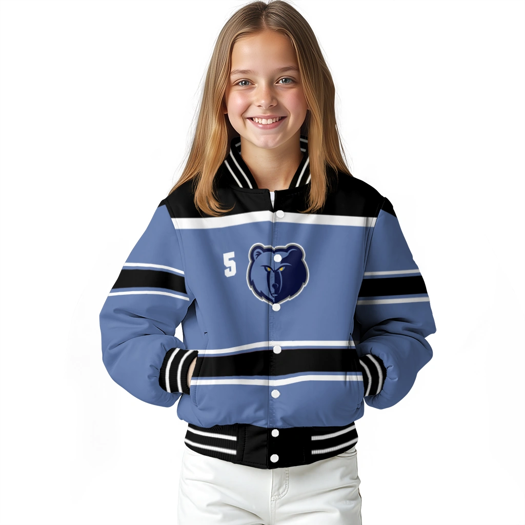 customized memphis grizzlies stripe statement blue black varsity jacket top rated customized memphis grizzlies stripe statement blue black varsity jacket top rated