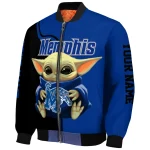 customized memphis tigers adorable yoda blue black bomber jacket best selling