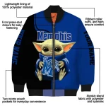 customized memphis tigers adorable yoda blue black bomber jacket best selling