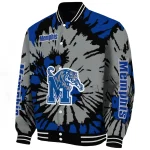customized memphis tigers burst splatter blue varsity jacket best selling