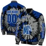 customized memphis tigers burst splatter blue varsity jacket best selling