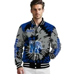 customized memphis tigers burst splatter blue varsity jacket best selling