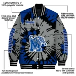 customized memphis tigers burst splatter blue varsity jacket best selling