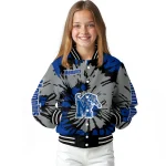customized memphis tigers burst splatter blue varsity jacket best selling