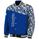 customized memphis tigers camouflage splash blue varsity jacket best selling