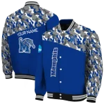 customized memphis tigers camouflage splash blue varsity jacket best selling