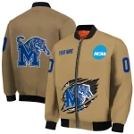 customized memphis tigers claw effect beige bomber jacket best selling