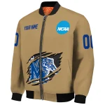 customized memphis tigers claw effect beige bomber jacket best selling