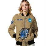 customized memphis tigers claw effect beige bomber jacket best selling