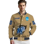 customized memphis tigers claw effect beige varsity jacket best selling