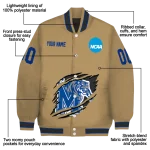 customized memphis tigers claw effect beige varsity jacket best selling