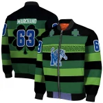 customized memphis tigers clover green lines green black bomber jacket best selling