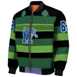 customized memphis tigers clover green lines green black bomber jacket best selling