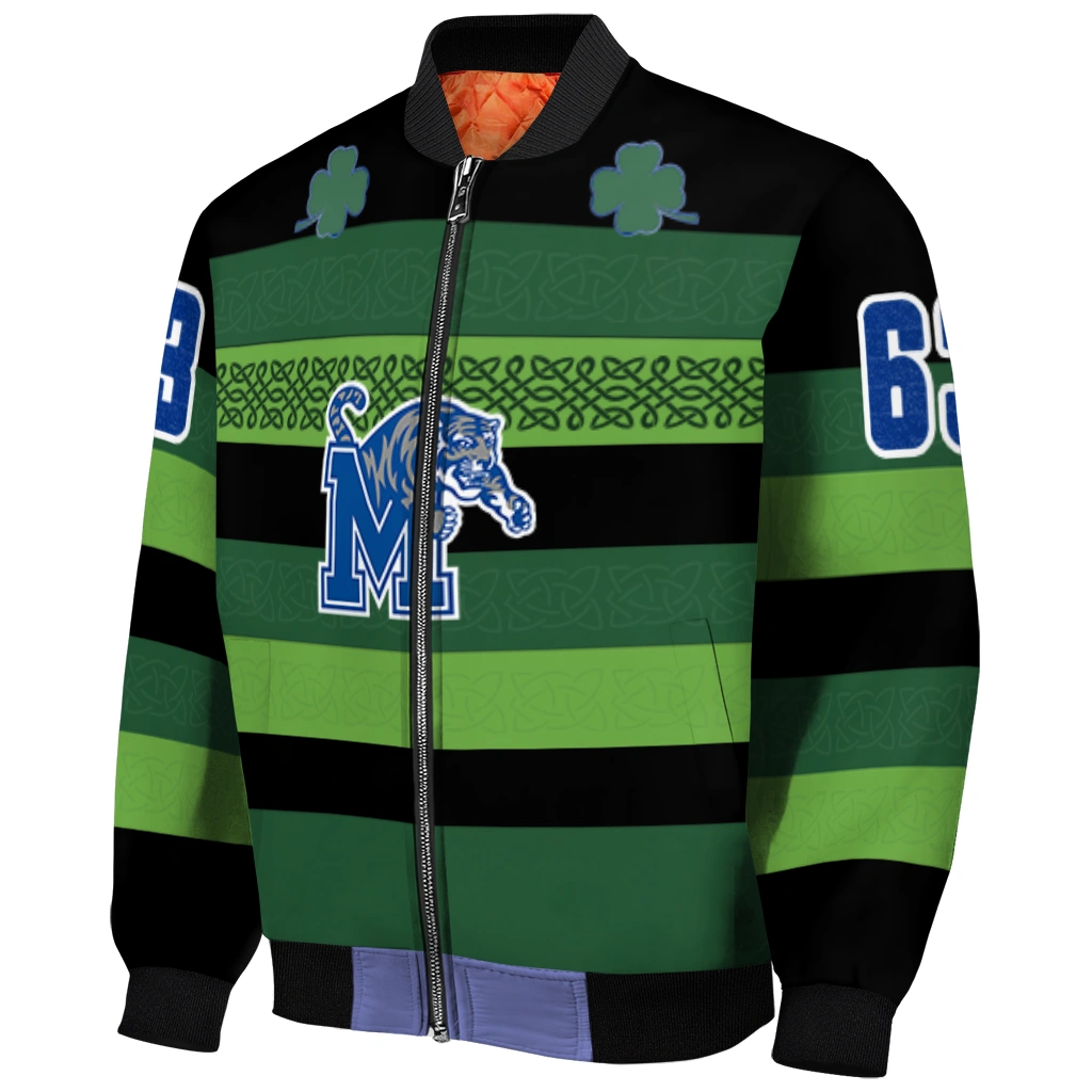 customized memphis tigers clover green lines green black bomber jacket fashion forward customized memphis tigers clover green lines green black bomber jacket fashion forward