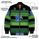 customized memphis tigers clover green lines green black bomber jacket best selling