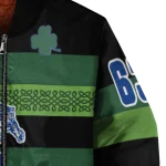 customized memphis tigers clover green lines green black bomber jacket best selling