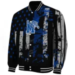 customized memphis tigers star stripes blue black varsity jacket best selling