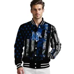 customized memphis tigers star stripes blue black varsity jacket best selling