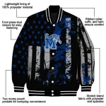 customized memphis tigers star stripes blue black varsity jacket best selling