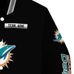 customized miami dolphins american flag skull black varsity jacket best selling