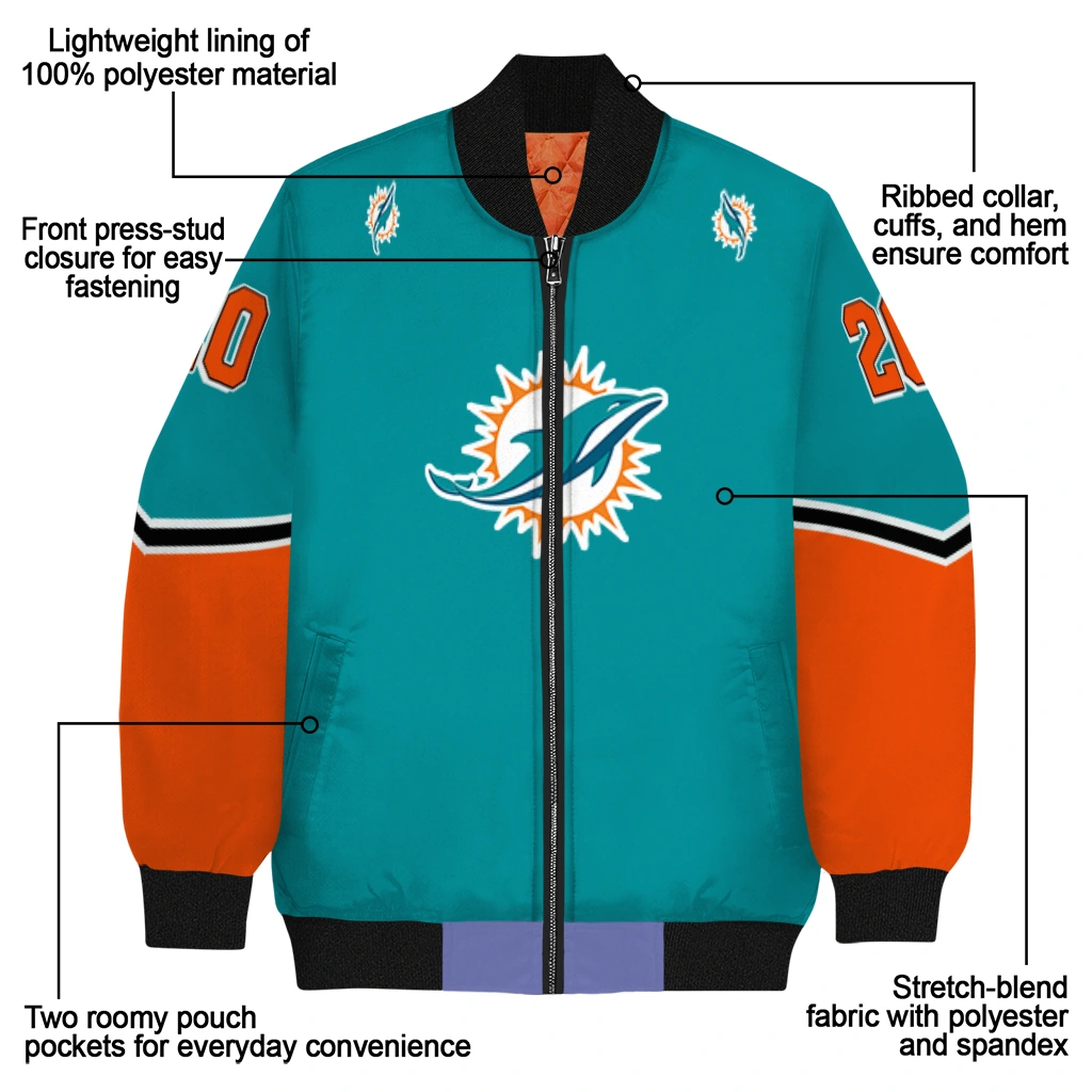 customized miami dolphins chevron style aqua bomber jacket new arrival customized miami dolphins chevron style aqua bomber jacket new arrival
