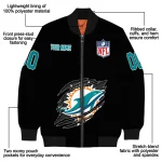 customized miami dolphins claw scratch black bomber jacket best selling