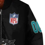 customized miami dolphins claw scratch black bomber jacket best selling