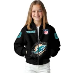 customized miami dolphins claw scratch black bomber jacket best selling