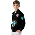 customized miami dolphins claw scratch black bomber jacket best selling