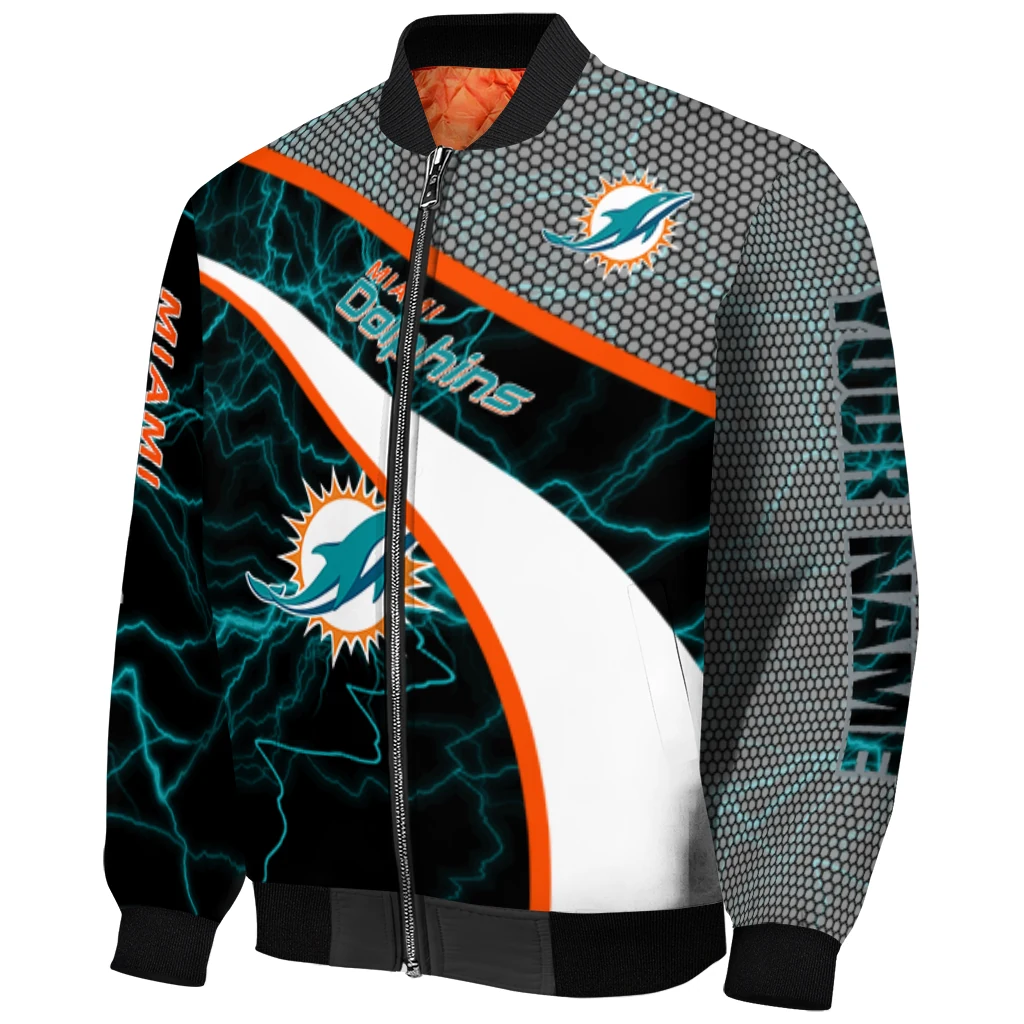 customized miami dolphins electric flash aqua bomber jacket fashion forward customized miami dolphins electric flash aqua bomber jacket fashion forward