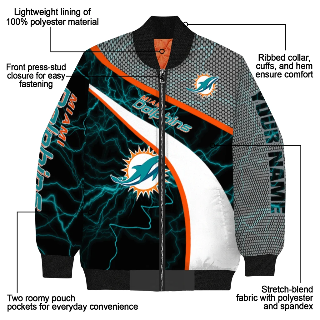 customized miami dolphins electric flash aqua bomber jacket new arrival customized miami dolphins electric flash aqua bomber jacket new arrival