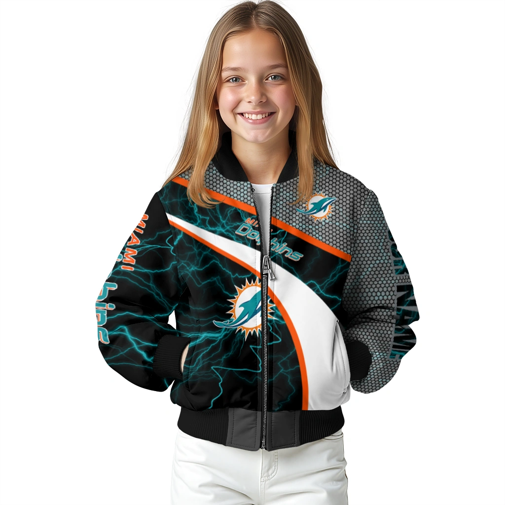 customized miami dolphins electric flash aqua bomber jacket top rated customized miami dolphins electric flash aqua bomber jacket top rated