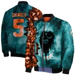 customized miami dolphins skull cluster aqua bomber jacket best selling