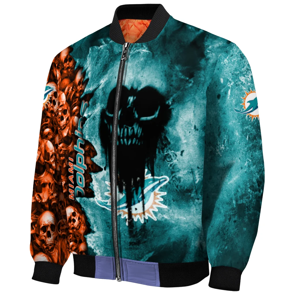 customized miami dolphins skull cluster aqua bomber jacket fashion forward customized miami dolphins skull cluster aqua bomber jacket fashion forward