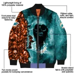 customized miami dolphins skull cluster aqua bomber jacket best selling