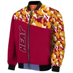 customized miami heat camouflage style red bomber jacket best selling